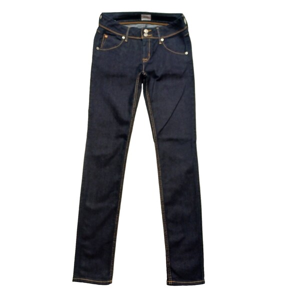 Hudson Collin Mid-Rise Skinny Women's Flap Pocket Dark Blue Jeans Size 26 - Picture 3 of 9